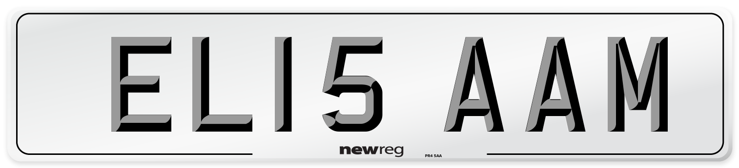 EL15 AAM Number Plate from New Reg